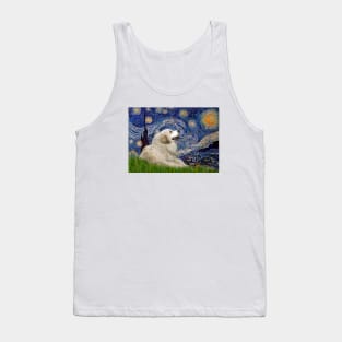 Great Pyrenees in Starry Night Adaptation Tank Top